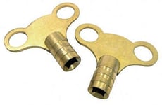 QB Rothenberger Brass Radiator Key, 2 in Pack, Colour Description: Gold, Material: Brass,