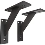 2 x support pour étagère 120 x 120 mm support mural pour étagère, console, Noir