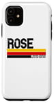 Coque pour iPhone 11 Rose Prénom Personnalisé Mignon Idée Vintage Femme Rose