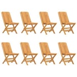 Chaises de jardin pliantes lot de 8 47x47x89cm bois massif teck