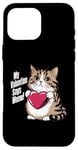 Coque pour iPhone 16 Pro Max Ma Saint-Valentin dit miaou ! Mon chat est ma Saint-Valentin