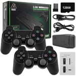 20000+ 4k hdmi videospel stick retro spelkonsol med 2 trådlösa handkontroller 4k spel stick 100% ny-WELLNGS 128g