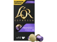 L''or Espresso Lungo Profondo, Kaffekapslar, Lungo, Nespresso, 10 Koppar, 52 G, Låda