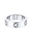 FOCALOOK Bague Alliance Homme Acier Inoxydable Taille 67 Anneau Simple 6mm Serti de Zirconium