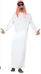 Mens Large Fake Sheikh Costume Fancy Dress Arabian Inc Beard & Glasses