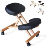 Bodyline Health And Massage - Chaise de bureau ergonomique siège assis-genoux en bois Balancewood Couleur: Noir