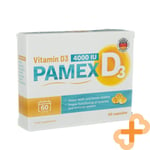 PAMEX Vitamin D3 4000IU Keep Teeth and Bones Healthy Muscles 60 Capsules