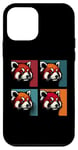 Coque pour iPhone 12 mini Red Panda Pop Art – Vintage coloré mignon panda rouge amoureux