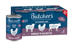 Butcher's Original Recipe In Jelly Mixsmaker Med Lever- Eller Njurbitar I Gelé Hundmat 6 X 400G