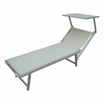 Amicasa Chaise Longue Longues Transat en Aluminium Blanc