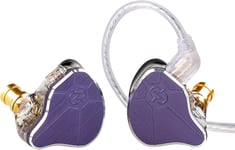 Ccz Bc04 Hifi Iem In Ear Monitor, Ecouteur Gaming Intra-Auriculaires Ecouteurs Filaire Pour Chanteurs, 1Ba 1Dd ¿¿couteurs Filaires De Jeu L¿¿gers, 2Pin-Z D¿¿tachable Cable(Violet,Sans Micro)