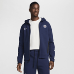 Nike Men's Football Full-zip Hoodie Paris Saint-germain Tech Fleece Windrunner Fanikauppa jalkapallo MIDNIGHT NAVY/WHITE