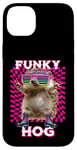 Coque pour iPhone 14 Plus Funky Hog, joli hérisson, disco, danse, rave trance