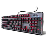 KROM Clavier Gaming KERNEL -NXKROMKRNL- Clavier mécanique, Numérique, Rétroéclairage Led RGB, 9 Effets lumineux, Silencieux, Disposition Espagnole, Noir