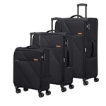 American Tourister Sun Break Lot de 3 Valises Noir (Black), Taille Unique, Ensemble de Bagages