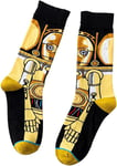 C-3PO | Mens Clone Star Wars Gold Black Robot Socks | One Size UK 6-11 EU 40-46