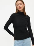 Tu Black Draped Long Sleeve Top 22 female