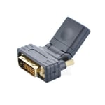 Rotating HDMI Female To DVI-D Male Gold Socket Adaptor Adapter Converter Joiner