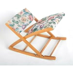 Tabouret / repose-pieds jambes balançoire réglable en bois massif tissu avec motif floral