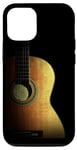 Coque pour iPhone 12/12 Pro Guitare acoustique – Design guitariste en bois marron/doré