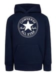 Converse Younger Boys Fleece Chuck Patch Overhead Hoody - Navy, Navy, Size 2-3 Years