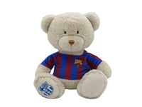 CyP Brands- FC Barcelone Ours en Peluche Poupée 35 cm T-Shirt Barça Beige Produit Officiel