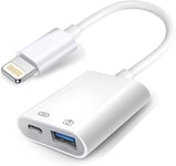 Apple Adaptateur Lightning Vers Usb Pour Appareil Photo Avec Port De Charge, Câble Usb 3.0 Otg Pour Iphone/Ipad Pour Connecter Un Lecteur De Cartes, Une Clé Usb, Un Disque U, Un Cl[CAB300057]