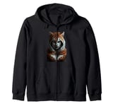 Fierce Jungle Tiger Spirit Fantasy Artwork Zip Hoodie