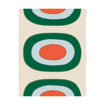 Marimekko Melooni tyg bomull Off white-green-l. blue-orange