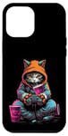 Coque pour iPhone 15 Plus Chat jouant à des jeux vidéo Cool Gamer Gaming Graphic