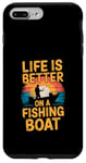 Coque pour iPhone 7 Plus/8 Plus Life is Better on a Fishing Boat Bateau Lac Retro