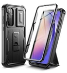 Samsung Galaxy A55 (5G) Tech-Protect Kevlar Pro Hardplast Deksel med Skjermbeskytter & Kickstand - Svart