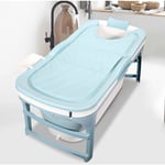 Baignoire pliable pour adulte avec Couvercle amovible salle de bainpour Douche - Charge maximale 200 kg - Bleu - l 118x60x50cm - Swanew