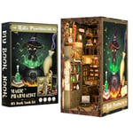 CUTEBEE DIY Book Nook Kit – Kit de Maison de poupées Miniatures avec Meubles et lumière LED, Puzzle 3D en Bois, Serre-Livres d'art, Kits de modèles pour Adultes à Construire, Magic Pharmacist