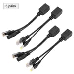 5 Pairs Power Over Ethernet Poe Splitter Adapter Injector Dc12V For Ip Cam