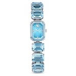 Swarovski Montre-Bracelet Millenia, cristaux bleus de taille octogonale dans un cadre en acier inoxydable