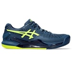 Asics Homme Gel-Resolution 9 Clay Sneaker, Mako Blue Safety Yellow, 44.5 EU