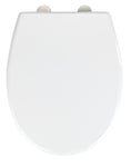 WENKO Abattant WC avec frein de chute Vorno Neo, abattant WC clipsable fixation acier inox, Duroplastique antibactérien hygiénique et incassable, surface antibactérienne, 37x46 cm, Blanc