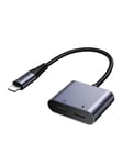 Joyroom 2-in-1 Audio adapter SY-L02 Lightning to Double Lightning (black) USB hub - Musta