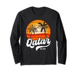 Qatar Est. 1878 Qatari Palm Tree Retro Design Qatar Vacation Long Sleeve T-Shirt