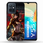 Coque pour Vivo Y55 5G Manga Attaque Titans Mikasa