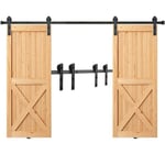 Kits de Quincaillerie de Porte - VEVOR - Kit Quincaillerie Rail Porte Coulissante Double de Grange 244 cm Cintre I