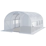 Intent24 - toolport Serre de Jardin Serre Tunnel Plastique Robuste 3x4m - Bâche pe 180g/m² blanc transparent