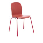 Cappellini - Tate Color Chair, A24 Orange Aniline Painted Shell, 435 Satined Stainless Steel Base, Grey Polypropylene Feet - Ruokapöydän tuolit - Jasper Morrison - Oranssi - Metalli/Puu