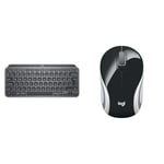 Logitech MX Keys Mini Minimalist Wireless Illuminated Keyboard, Compact, Bluetooth & M187 Ultra Portable Wireless Mouse, 2.4 GHz with USB Receiver