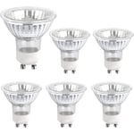 Halogenlampa GU10 35W 230V, 380lm Varmvit 2700K, Dimbar Halogen Spotlampa, för Skåpsbelysning, Utställningsbelysning, 6-pack