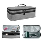 Double-Layer Travel Carrying Case for Revlon One-Step Hair Dryer/Volumizer/Styler, Water Resistant Storage Organizer Bag Compatible with Shark FlexStyle Attachment(Grey)