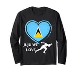 Juju we love St. Lucia Flag colors patriotic Lucian Heritage Long Sleeve T-Shirt