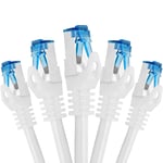 cable ethernet 5 pièces - 1m CAT 7 cable rj45 LAN câble internet gigabit CAT7 Câble réseau blanc