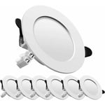 Led spot encastré, extra plat, encastré lampe plafonnier plat rond,7W 700lumen equivalent 70W incandescence, AC175-265V, blanc chaud, pour salle de